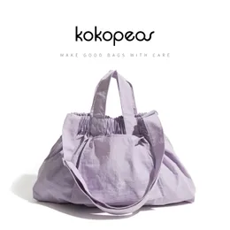 KOKOPEAS Märke Stylish Shoulder Bag For Woman Foladble Hobo Purse Nylon Lätt livsmedelsbutik Tote Handväska 240322