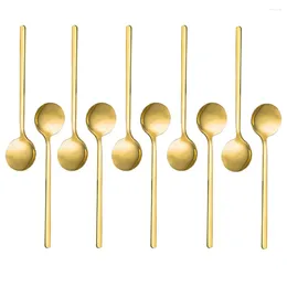 Cucchiai in acciaio inossidabile 10 pezzi cucchiai di caffè espresso per la zuppa di gelato per dessert di zucchero di zucchero caffè antipasto (oro)