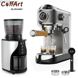 Kahve Yapanlar Coffart By Biolomix 20 Bar Otomatik Espresso Makinesi Sütlü Buhar Köpük Çubuğu Espresso Cappuccino Latte Y240403