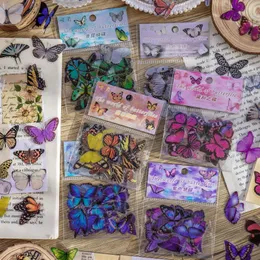غلاف هدية 40 PCS/Pack Butterfly Garden Sticker Pet Pet Scrapbooking Material Material Made Made Diy Junk Journal Supplies