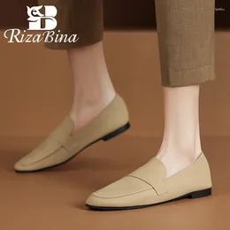أحذية غير رسمية Rizabina Women Flats 2024 Real Leather Spring Spring Simple Woman's Daily Ladies Size 34-39
