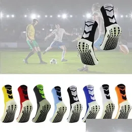 Sports Socks Football Men and Women Non-Slip Sile Bottom Soccer Basketball Grip Drop Delivery Outdoors Athletic Outdoor Accs DHWPI