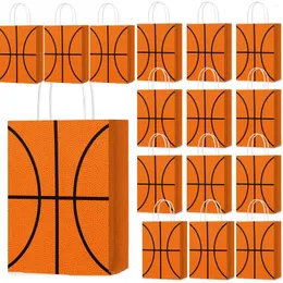Gift Wrap 4/24pcs basketpapperspåsar med handtag mönster godis väska pojke boll spel sport tema födelsedag s