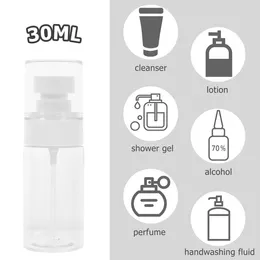 収納ボトル5 PCSスプレーボトルトラベル透明なエアレス液体容器スプレープラスチック