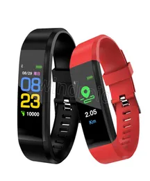 ID 115 Plus Smart Bracciale per schermo Fitness Trackometro contatore Contatta della frequenza cardiaca Monitoraggio della pressione arteriosa Smart1062970