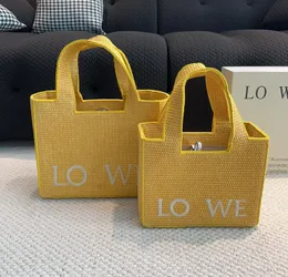 straw designer bag bag Luxury Bag Woody Beach Bag Designer Bag Handbag tote bag Womens Fashion High Quality Shoulder Bag Large Capacity Shopping Bag Yellow package