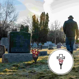 Decorazioni da giardino Mucchio a croce in metallo Decorazione per cimitero Memoriale Marito Inserto a terra Palo Ornamento Emblemi per tombe Tombe Il