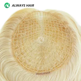 Toppers TP28 Salão de cabeleireiro Integração de peças de cabelo humano Toupee for Women Fishnet 16 "Cutícula chinesa Remy Hair Topper 6x6,5 polegadas