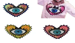 Love Large Sequin Heart Evil Eyes Patch No Glue Cartoon Motif Applique Embroidery Garment Accessory7803407