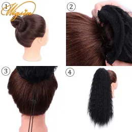 Wigsin Synthetic 24 -дюймовый длинный извращенные кудривые закуски для хвостика вокруг хвостика заселения в наращиваниях волос для женщин