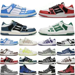 Mens Designer Sneakers Casual Shoes womens trainers Skel Top Low Genuine Leather Sneaker size 36-45 black white grey green orange lilac lime ros Y43
