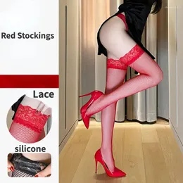 Frauen Socken Atmungsaktive Silikon Strümpfe Für Dessous Transparent Clubwear Fishnet Strumpf Erotische Nicht-slip Strumpfwaren Mediad De Mujer