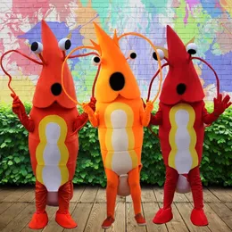 2024 Crayfish Cartoon Mascot 의상 새우 슈트 성인 도보 공연 소품