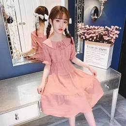 Vestido de verão casual para meninas usam Coréia moda estilo elegante Party Princess Dresses Crianças roupas 2 3 4 12 13 14 anos 240322