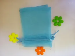 Wrap regalo 17 23 50 pezzi di organza sacchetto di gioielli blu lago borse di imballaggio per il tè/regalo/cibo/caramelle piccoli filati di sacchetti trasparenti