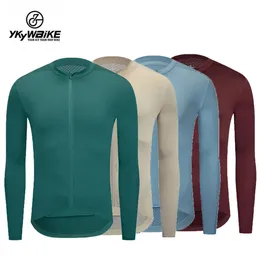 Ykywbike Spring Pro Team Team Bicycle Long Sleeve Aero Coat Slim Zipper Sports Clothing Road Road Pike Cycling Acceditory 240403