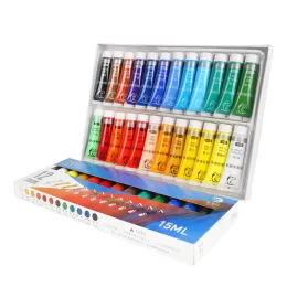 Lifestyle Resistente WaterSistante 24 colori da 15 ml di vernice acrilica set di vernice color glass vetro verniciatura per la pittura per il disegno di tessuto per bambini fai -da -te