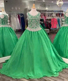 Küçük Kraliçe Kız Pageant Elbise 2022 Kristaller Balkown Preteen Teen Resmi Etkinlik Partisi Giyim Gowns Fermuar Anahtar Deliği Sparkling9621790