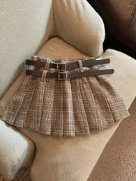 Saias y2k saia plissada Moda coreana Vintage Listra baixa cintura mini gyaru Rise Micro Summer roupas para mulheres 2024