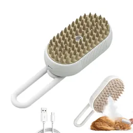 Pet Grooming Brush 3 In1 Spray Cat Brush Self Cleaning Wet Cat Comb with USB Rechargeable Water Tank for Dogs Cats to Reduces Flying Hair Remove Tangled Loose Hair