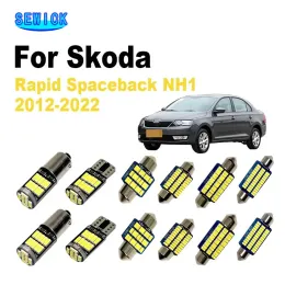 Sewick 10pcs Car Led Interior Light Kit для Skoda Rapid Spaceback NH1 2012-2017 2018 2020 2021 2022 Dome Map Mart Lamp