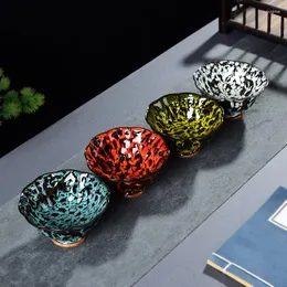 Koppar tefat japansk stil keramik te kopp 130 ml högfotad bländande hushåll tehushouse dricker master