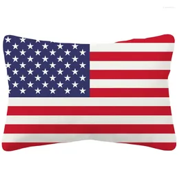 Pillow Star degli Stati Uniti e bandiera delle strisce rosse Cover America Caso patriottico del 4 luglio 30x50 cm