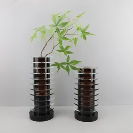 Vasen Fabrik Direkte Kristallblume Vase Ideen Glas Wohnkultur moderner großer Zylinder Rauch grau für Blumen