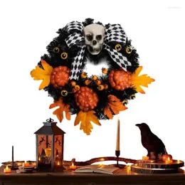 Fiori decorativi Halloween ghirt ghirt grove decorazioni da 18 pollici per porta fatte a mano con parte leggera a LED incorporata