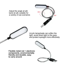 USB LED Book Light Light Readible Light Mini Light Light Table Lamp Lamp USB لـ Power Bank Bank Laptop Notebook كمبيوتر الكمبيوتر الشخصي