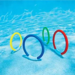 4pcs anéis de mergulho Ringos de natação subaquáticos anéis de brinquedos de piscina para crianças nando anel de mergulho