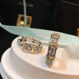 Ringos de cluster Designer de marca de anel de luxo S925 Sterling Silver Cross Finger para mulheres jóias de moda 2024