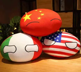 10CM Kawaii PolandBall Pendant Plush Toy CHINA USA FRANCE Countries Ball Dolls Stuffed Anime Soft Keychain Bag Dolls for Kids Y2119960258