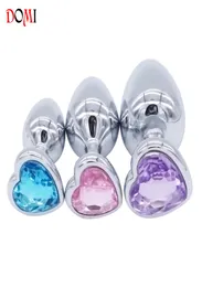 Domi 3sts analpärlor Crystal smycken hjärta rumpa plugg stimulator sex leksaker dildo rostfritt stål anal plug y181104021154131