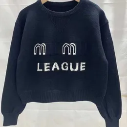 Kadın Sweaters Tasarımcı Kış Kadın Yün Sweater Miu Tasarımcı Sweaters Örme Külot Kapüşonlu Sıradan Sweatshirt İşlemeli Büyük Boy Kısa Gömlek B-H93892