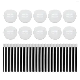 Speicherflaschen 10pcs leeres Glas mit 50 Prozent Einweg -Lippenstäben Set DIY Flaschen Lippenstift -Werkzeugkit für Heimreise -Schönheitssalon