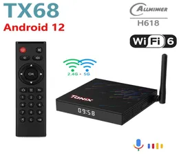 Tanix Tx68 Akıllı Android 120 TV Kutusu Allwinner H618 4G 64G Çift Bant WiFi6 6K 4K Medya Oyuncu AV1 Set Üst Kutu PK T95Z PLUS7899079