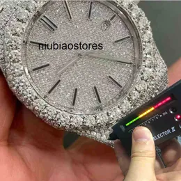 Diamantes grandes Moissanite 2023 Versão Watch Pass Teste Movimento automático Men de alta qualidade Luxo