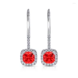 Dangle Earrings Luxury Multi Color Square Zircon Student Pendant Silver Charm Trend Jewelry Party Wedding Girls Sexy