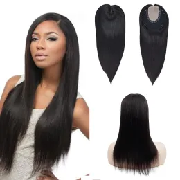 Toppers Toysww Real Virgin Human Hair Toppers Perücke für Frauen 12 "20" Haaransatz Seidenoberteil 6x6.5 "Toupe -Haarstück mit Clips 70g120g