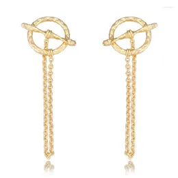 Dangle Earrings Designer Fantasy Designer Long Layer Tassel Studs Ear Brass 18K Gold Plated Drop for Women Girls