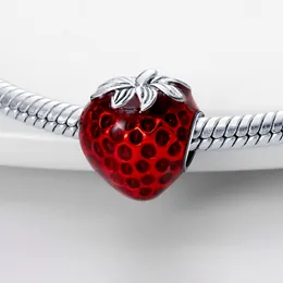 새로운 925 실버 컬러 딸기 체리 과일 시리즈 매력 Beads Fit Pandora 925 오리지널 팔찌 DIY 생일 보석 선물
