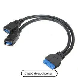 USB 3,0 20Pin Mężczyzna do kobiet Kabel rozdzielający adaptera przedłużającego, pod kątem 90 stopni USB3.0 19pin Connector Plug Extender Plack