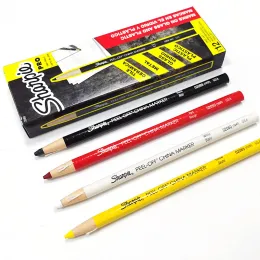 Lápis 6/12pcs marcador de vidro cerâmica Rolo de giz de cera Sharpie Peeloff color Lápis em vidro de metal facilmente com um pano úmido