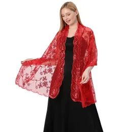 Shining Sequins Embroidered Evening Dresses Shawls Bridal Bridesmaid Wedding Shrugs Wraps Hollow Sheer Party Shawl Cape Mariage