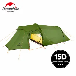 Shelters Naturehike NEW Opalus Tunnel Camping Tent 34 Person Ultralight Family Tent 4 Season 15D/20D/210T Fabric Tent Camping Hiking