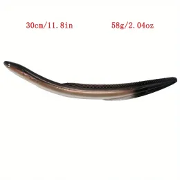 1pcs Eel EEL EEL EEL 30 cm 58G Lurse da pesca artificiale esca che jigging Silicone Bass Pike Pinnow Swim ESSOCK PACCHI