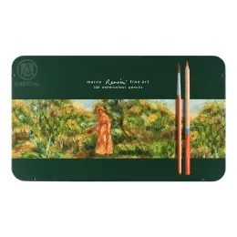 Kalemler Marco Renoir 100/72/48/36/24 Su Renkli Kalemler Profesyonel Yağ Çizim Kalem Sanat Seti Eskiz Renk Kalemleri Andstal