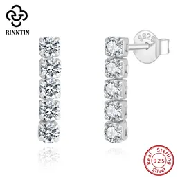 Rinntin Brilliant 925 Sterling Silver Dangle Long Chains Tennis Earrings Simple Drop Earings Jewelry Gifts SE396 240403