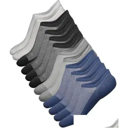 Herrensocken keine Show Men6 Paare Baumwolle Low -Cut Nonslip Grips Casual Boat Socken Größe 61146306888702537 Drop Lieferbekleidung Unterwäsche OTR0A